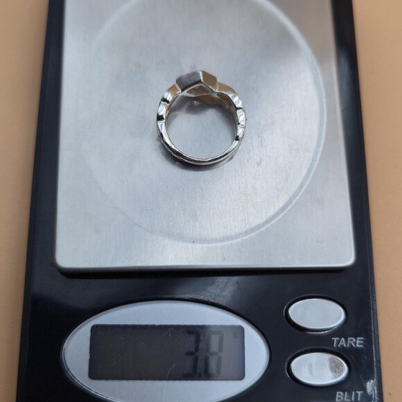 Size 5.5 Sterling Silver Celtic Pattern Cubic Zirconia Gem Ring A4678 - Picture 9 of 9